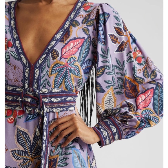 FARM Rio Lavender Wild Night Long Sleeve Mini Dress - Picture 3 of 3